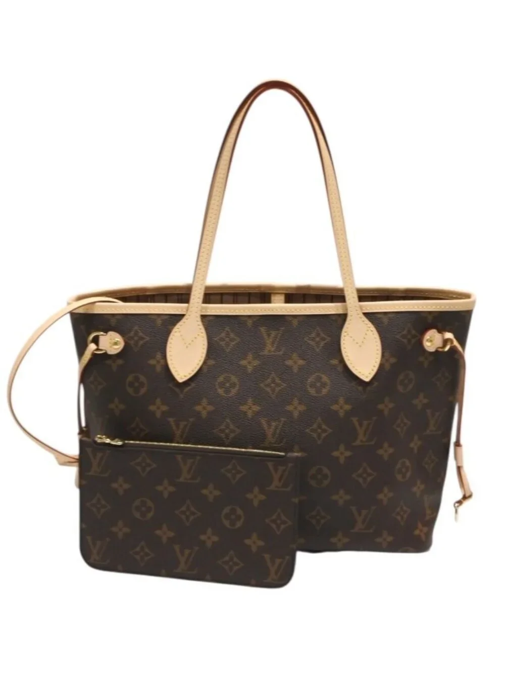 Louis Vuitton Neverfull PM Tote Bag Brown Pivoine